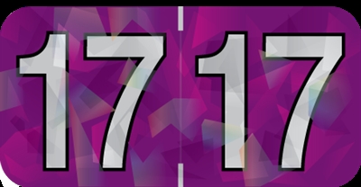 Holographic Yearband Label (Rolls) 500 - 2017 - Purple - HPYM Series - Polylaminated