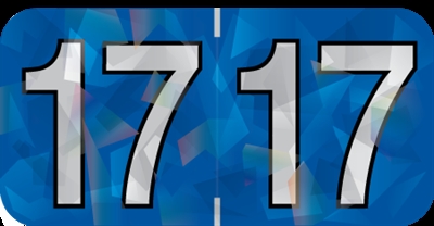 Holographic Yearband Label (Rolls) 500 - 2017 - Blue - HBYM Series - Polylaminated