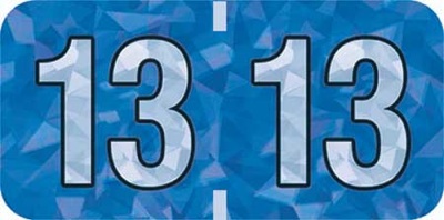 Holographic Yearband Label (Rolls) 500 - 2013 - Blue - Polylaminated