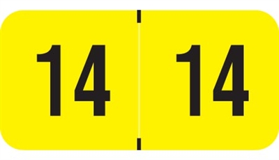 PMA Fluorescent Yearband Label (Rolls) 500 - 2014 - Fl. Yellow