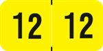PMA Fluorescent Yearband Label (Rolls) - 2012 - Fl. Yellow