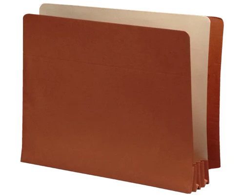 Lip Style End Tab Accordion Expansion folder; Standard Paper Gussets - Letter Size Accordion Expansion folder 9-1/2 x 12-1/2 with 1-3/4" Accordion Expansion,  Box of 50, Min Qty 2/Boxes