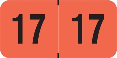 PMA Fluorescent Yearband Label (Rolls of 500) - 2017 - Fl. Red - FRYM Series - Laminated