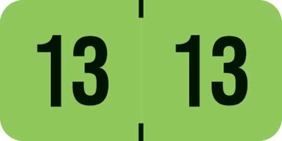 PMA Fluorescent Yearband Label (Rolls) 500 - 2013 - Fl. Green
