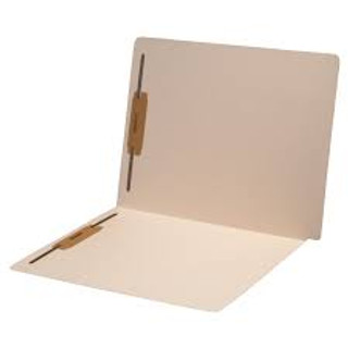 Manila End Tab File Folder With Fasteners, Position 1 and 3, Letter Size, 14 pt, Reinforced Tab, Full End Tab Barkley Compatible - Box of 50