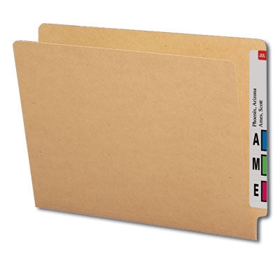 Barkley Compatible Kraft End Tab Folder - 11 Pt. Kraft - Reinforced Full-Cut Tab - Letter Size -  100/Box