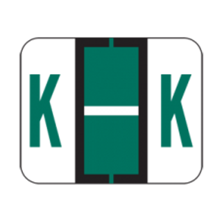 File Doctor Alphabetic Labels - FDAV Series (Rolls) K- Dk. Green