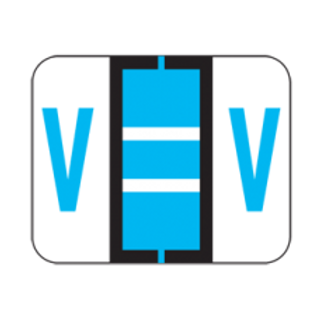 File Doctor Alphabetic Labels - FDAV Series (Rolls) V- Blue