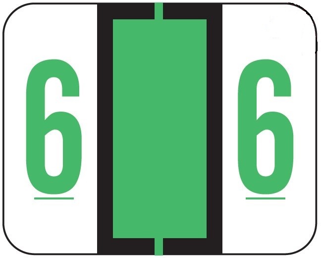 File Doctor Numeric Label - FDNV Series (Rolls) - 6 - Fl. Green