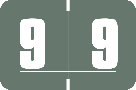 Digi Color Numeric Label - DXNM Series (Rolls) - 9 - Gray