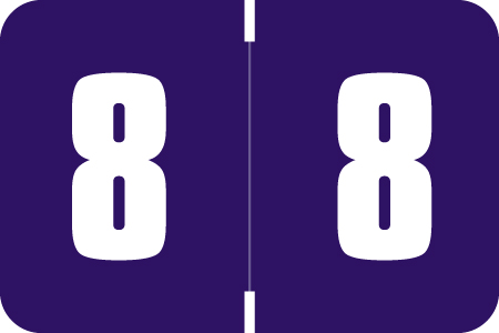 Digi Color Numeric Label - DXNM Series (Rolls) - 8 - Purple