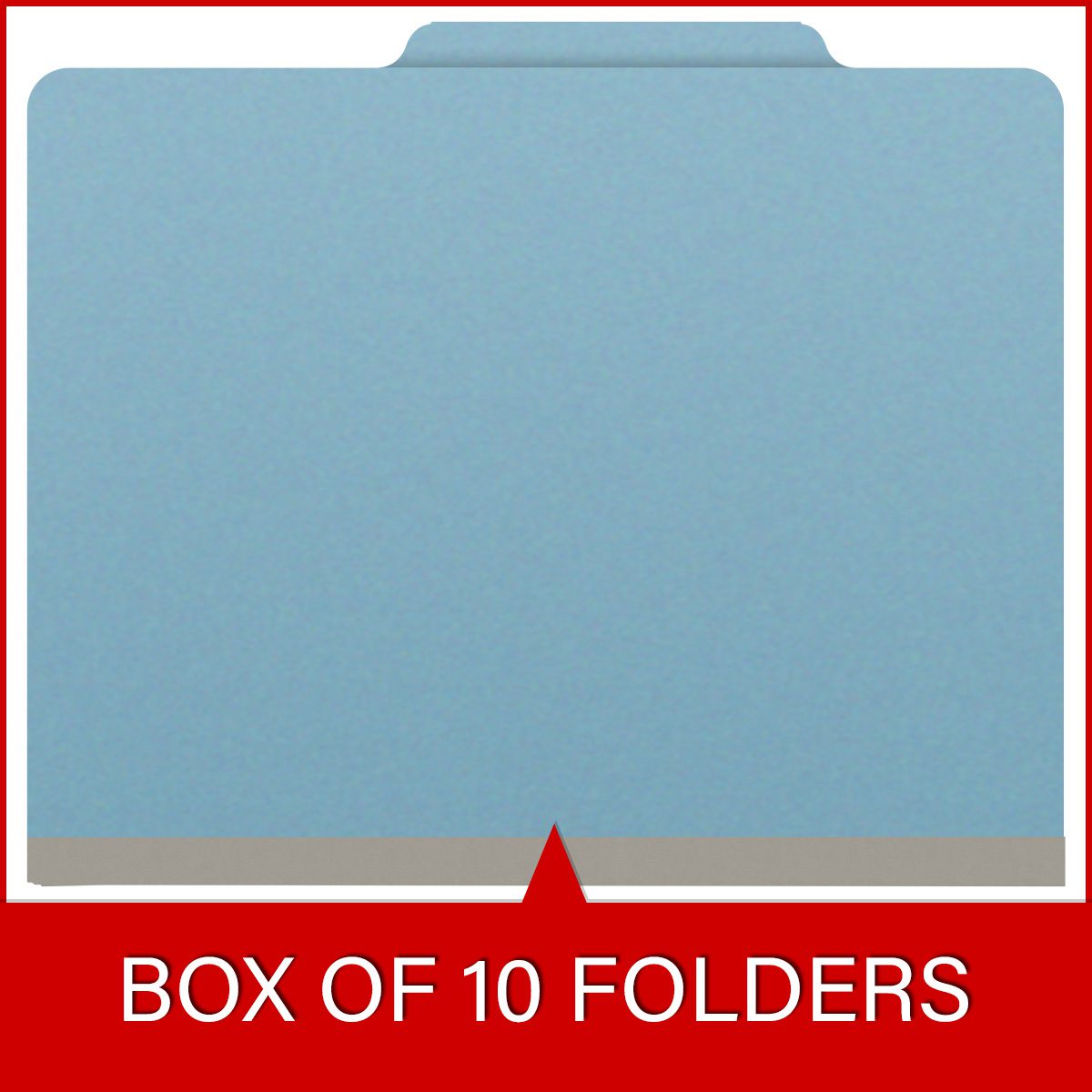 Top Tab Pressboard Folders w/ 3 Kraft dividers - Letter Size - Box of 10 - Color - Blue - Tyvek 3" Expansion