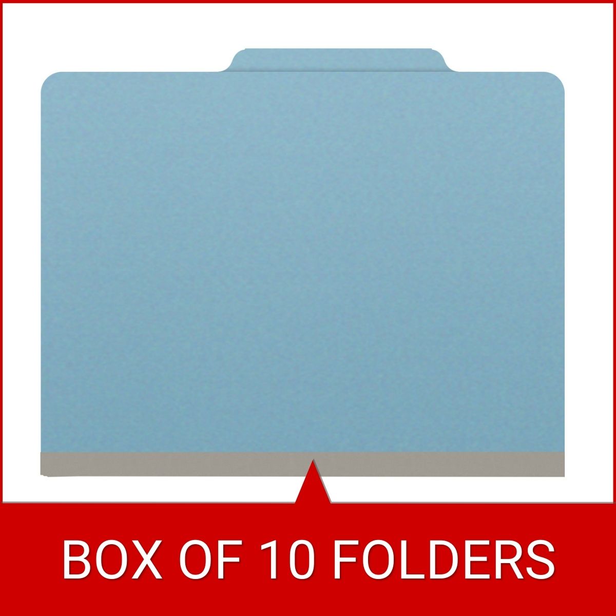 Top Tab Pressboard Folder w/ 1 Kraft divider - Letter Size - Box of 10 - Color = Blue - Tyvek 2 inch Expansion