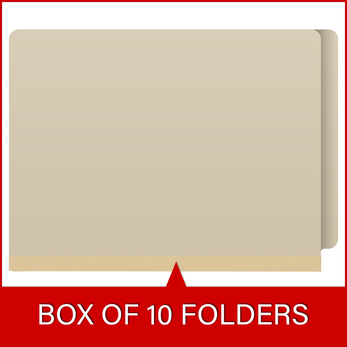 18 PT. Manila End Tab Classification Folders with 2" Dove Gray Expansion - Fasteners on inside front and back -Letter Size - 2 dividers with duo fasteners - Box of 10