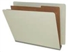 End Tab Type III Pressboard Folders w/ 2 Kraft Dividers - 2" Expansion - Letter Size - Grey - 10/Box