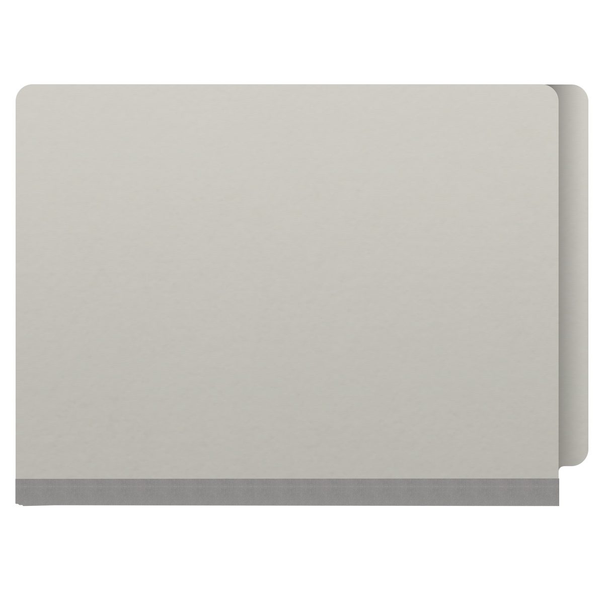 End Tab Type III Pressboard Folders w/ 2 Kraft Dividers - 2" Expansion - Letter Size - Grey - 10/Box