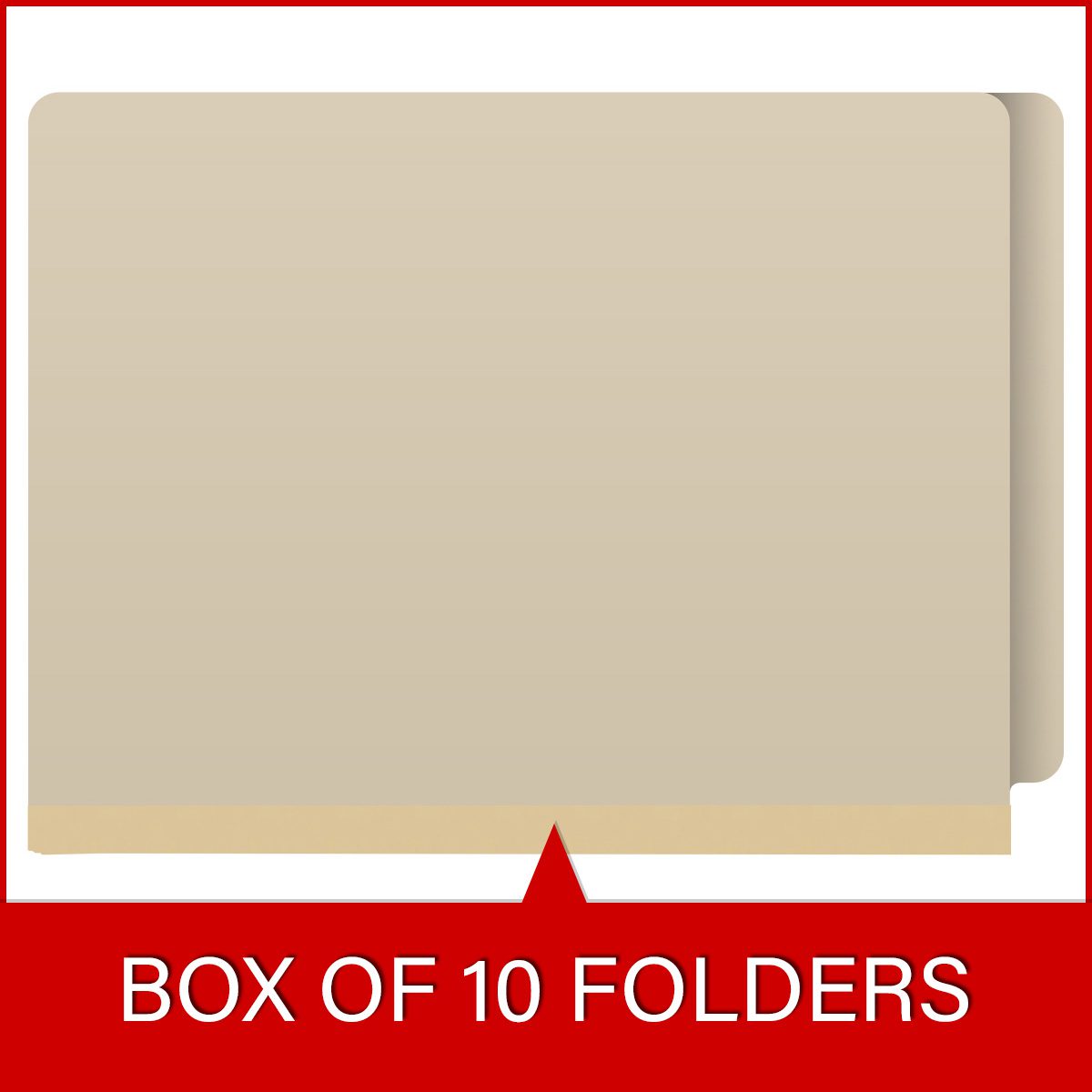 18 Pt. Manila End Tab Classification Folder - 1 divider with duo fasteners - 2" Gray Tyvek Expansion - Letter Size - Fasteners in Position 1 & 3 - 10/Box