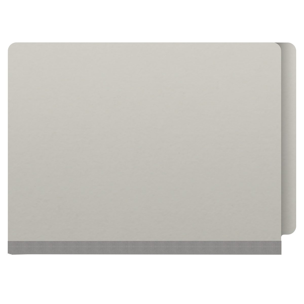 GREY Classification Folder One Divider - End Tab - Letter Size - 2" Grey Tyvek Expansion - Fasteners in Positions 1 & 3 and 1" Duo Fastener on Divider - 25Pt. Type III Pressboard -Box of 10