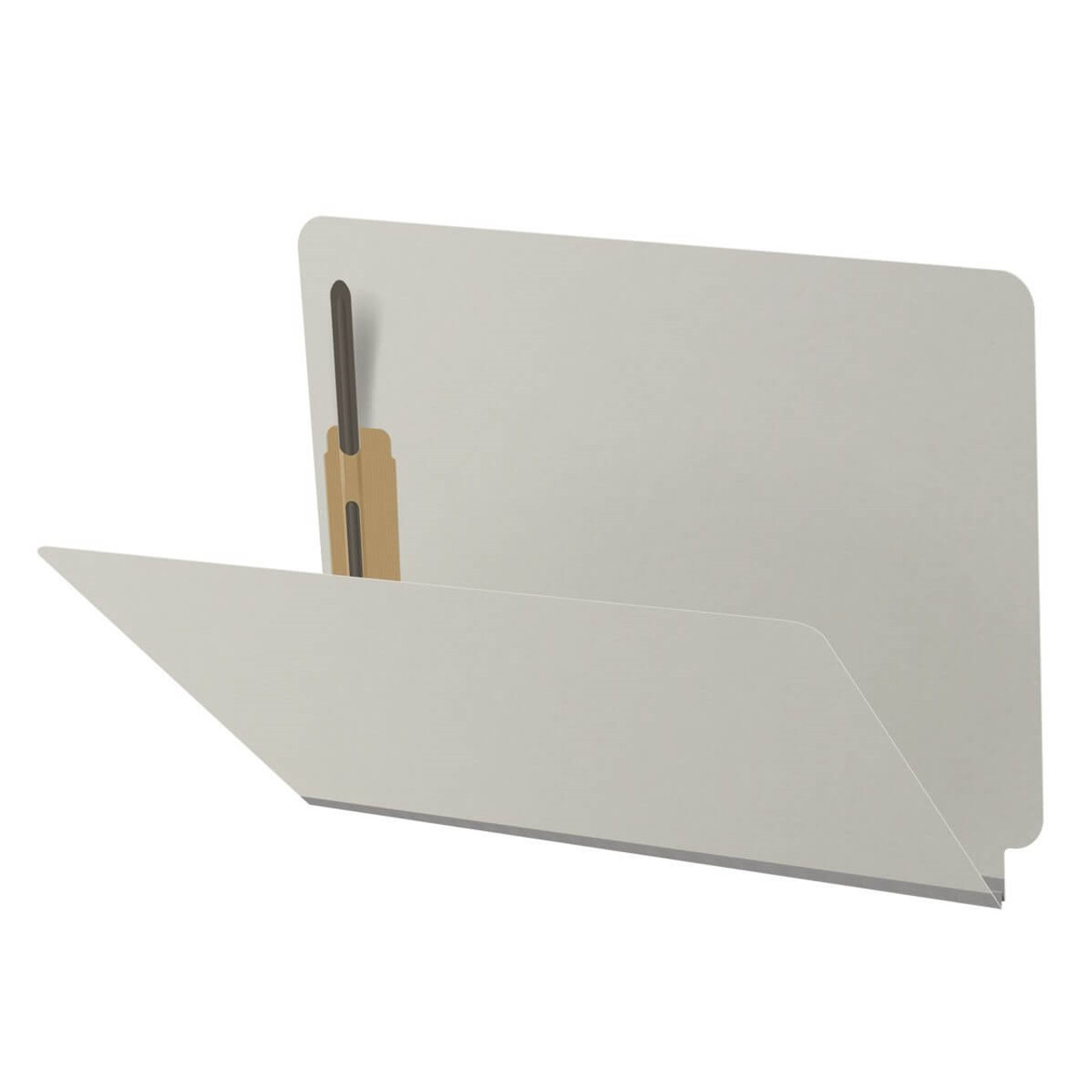End Tab Type III Pressboard Folder - Tyvek 2" Expansion - 0 Dividers - Letter Size - Grey - 25/Box