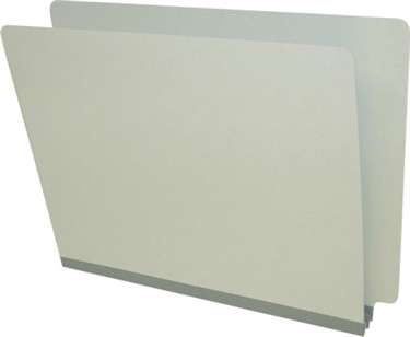 End Tab Pearl Green Pressboard Folder - Tyvek 2" Expansion -2 Fasteners in Positions 1 & 3-  Letter Size - 25/Box