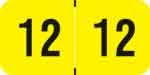 Digi Color Yearband Label (Rolls of 500) - 2012 - Yellow - DGYM Series - Laminated