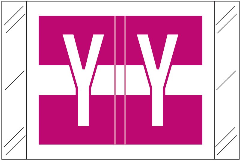 Tabbies Alphabetic Labels - 12030 Series (Rolls) Y- Purple