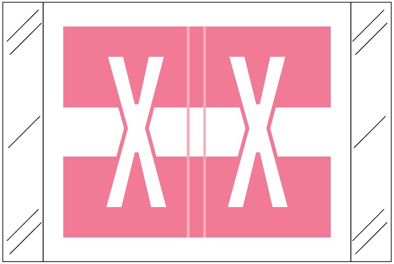 Tabbies Alphabetic Labels - 12030 Series (Rolls) X- Pink