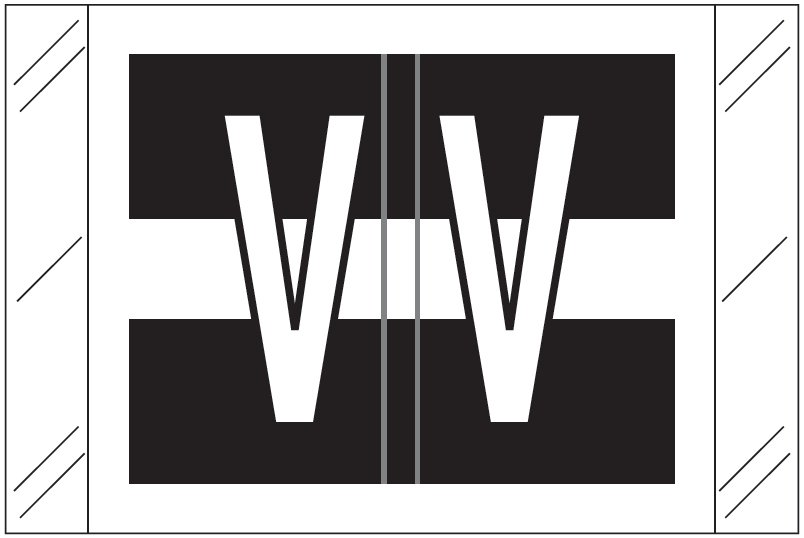 Tabbies Alphabetic Labels - 12030 Series (Rolls) V- Black