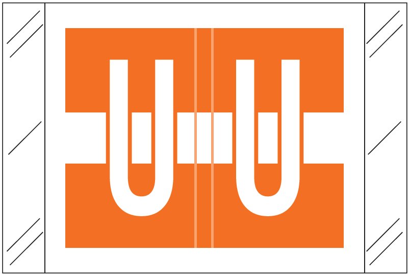 Tabbies Alphabetic Labels - 12030 Series (Rolls) U- Orange
