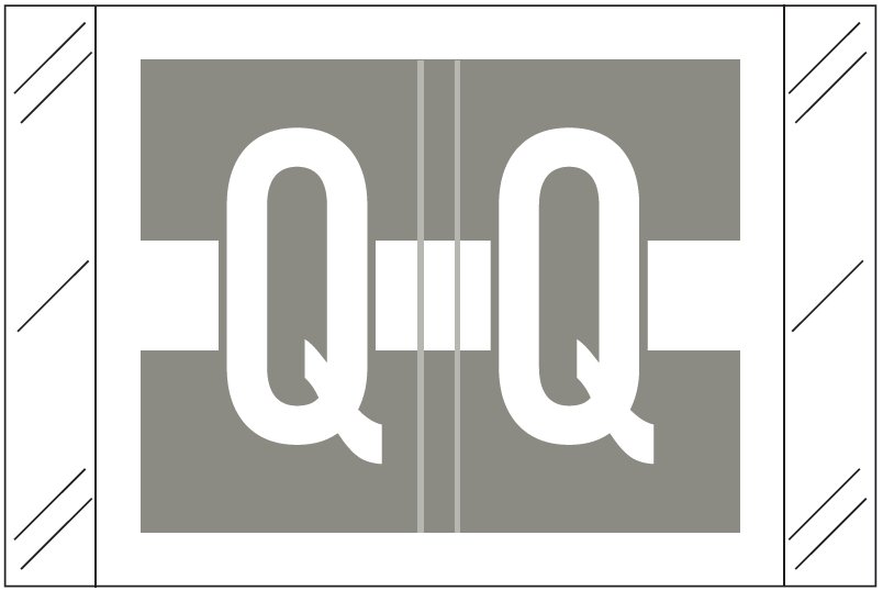 Tabbies Alphabetic Labels - 12030 Series (Rolls) Q- Gray