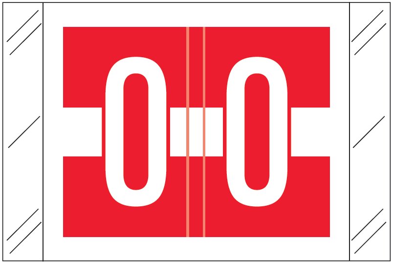 Tabbies Alphabetic Labels - 12030 Series (Rolls) O- Red