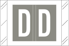 Tabbies Alphabetic Labels - 12030 Series (Rolls) D- Gray