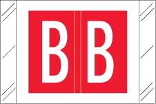 Tabbies Alphabetic Labels - 12030 Series (Rolls) B- Red