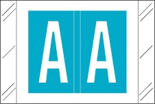 Tabbies Alphabetic Labels - 12030 Series (Rolls) A- Lt. Blue