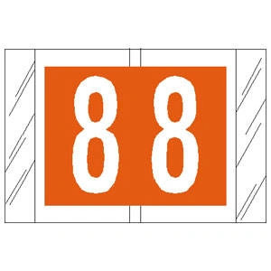 Tabbies Numeric Label - 11000 Series (Rolls) - 8 - Orange