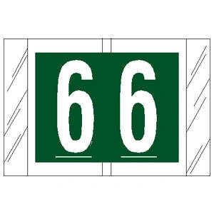Tabbies Numeric Label - 11000 Series (Rolls) - 6 - Dk. Green