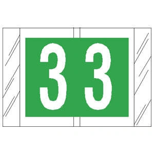 Tabbies Numeric Label - 11000 Series (Rolls) - 3 - Lt. Green