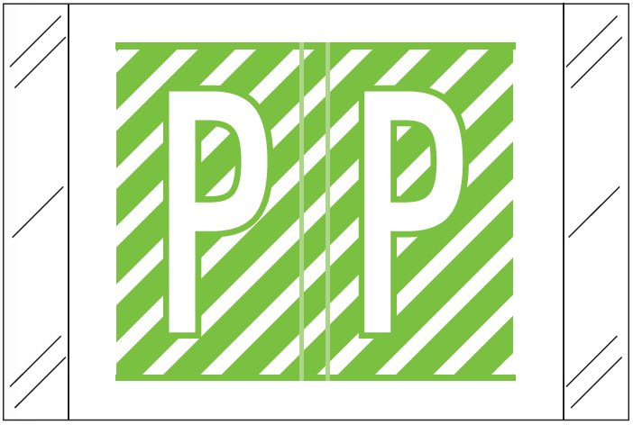 Tabbies Alphabetic Labels - 12000 Series (Rolls) P- Lt. Green