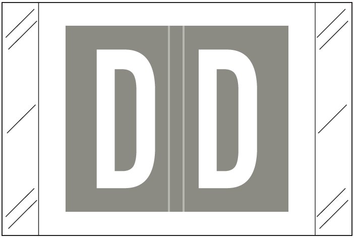 Tabbies Alphabetic Labels - 12000 Series (Rolls) D- Gray