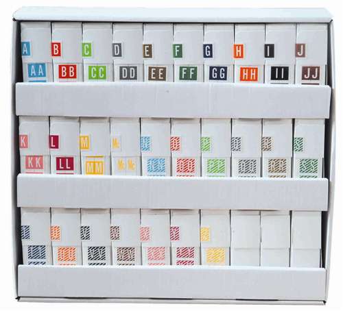 Tabbies Alphabetic Labels - 12000 Series - A-Z Set (Rolls) with tray