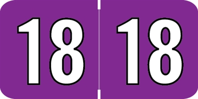 Colwell Yearband Label (Rolls of 500) - 2018 - Purple - COYM Series - Laminated