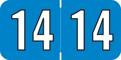 Colwell Yearband Label (Rolls of 500) - 2014 - Blue - COYM Series - Laminated