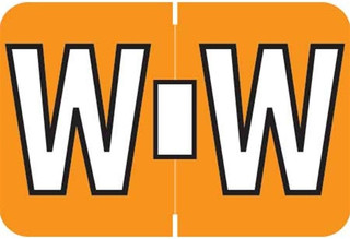 Colwell Jewel Alphabetic Labels - COPK Series - Letter 'W' - Gold Color - 1" H x 1-1/2" W Label Size - 125 Labels per Pack