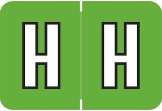 Colwell Jewel Alphabetic Labels - COPK Series (Pack) H - Lt. Green