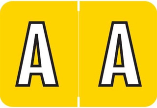 Colwell Jewel Alphabetic Labels - COPK Series (Pack) A - Yellow