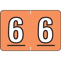 Colwell Jewel Numeric Label - CONM Series (Rolls) - 6 - Dk. Coral