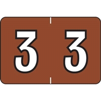 Colwell Jewel Numeric Label - CONM Series (Rolls) - 3 - Brown