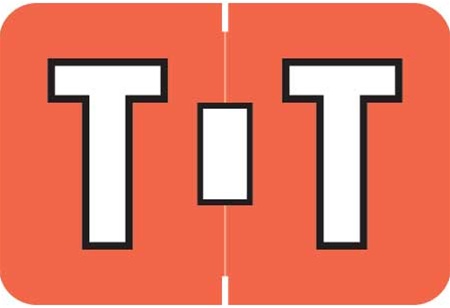 Colwell Jewel Alphabetic Labels - COAM Series (Rolls) T- Orange