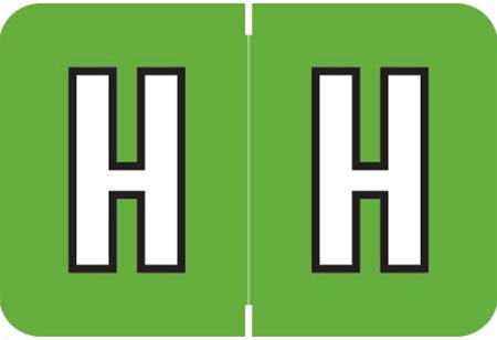 Colwell Jewel Alphabetic Labels - COAM Series (Rolls) H- Lt. Green