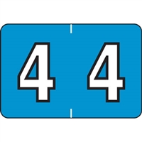 Colwell Jewel Numeric Label - CONM Series (Rolls) - 4 - Aqua Blue